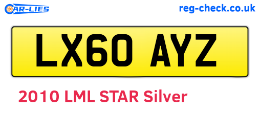 LX60AYZ are the vehicle registration plates.