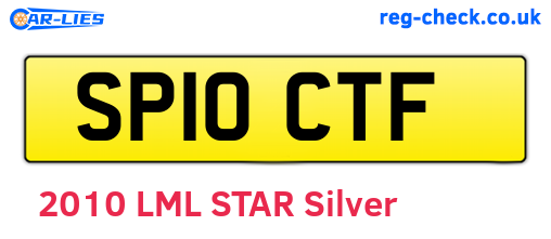 SP10CTF are the vehicle registration plates.