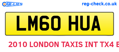 LM60HUA are the vehicle registration plates.