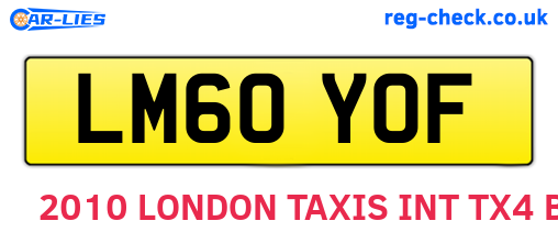 LM60YOF are the vehicle registration plates.