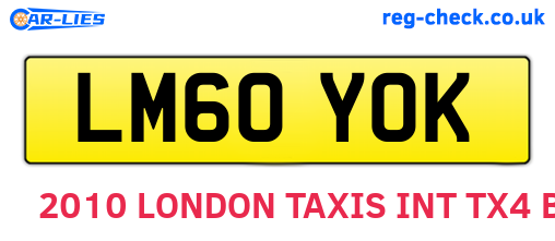 LM60YOK are the vehicle registration plates.