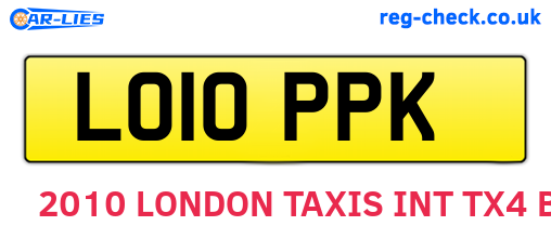 LO10PPK are the vehicle registration plates.