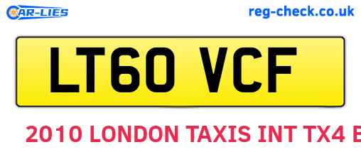 LT60VCF are the vehicle registration plates.