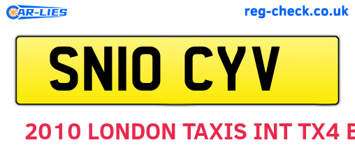 SN10CYV are the vehicle registration plates.
