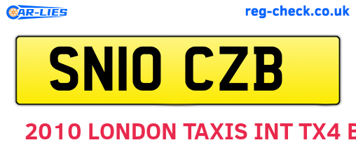 SN10CZB are the vehicle registration plates.