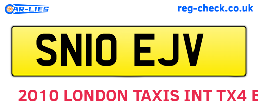 SN10EJV are the vehicle registration plates.