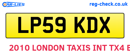 LP59KDX are the vehicle registration plates.