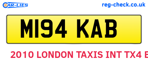 M194KAB are the vehicle registration plates.