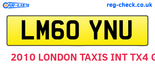 LM60YNU are the vehicle registration plates.