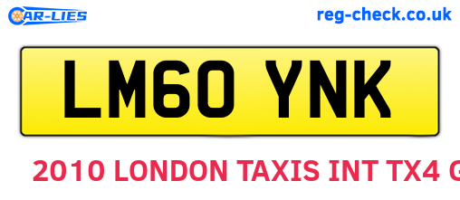 LM60YNK are the vehicle registration plates.