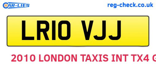LR10VJJ are the vehicle registration plates.