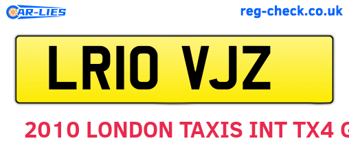 LR10VJZ are the vehicle registration plates.