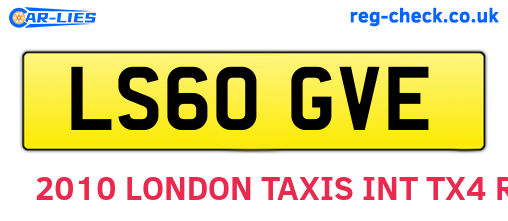LS60GVE are the vehicle registration plates.