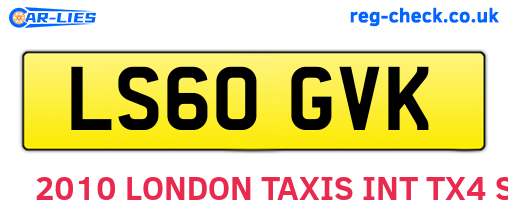 LS60GVK are the vehicle registration plates.
