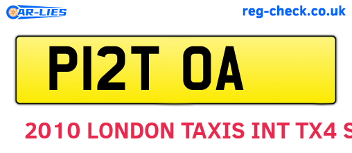 P12TOA are the vehicle registration plates.