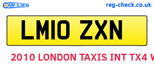 LM10ZXN are the vehicle registration plates.
