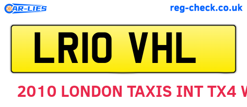 LR10VHL are the vehicle registration plates.