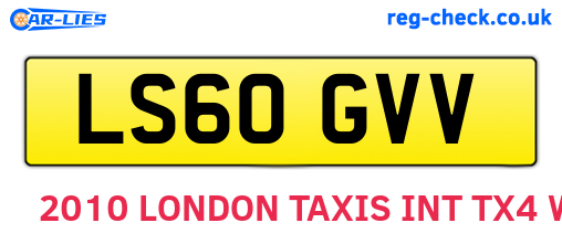LS60GVV are the vehicle registration plates.