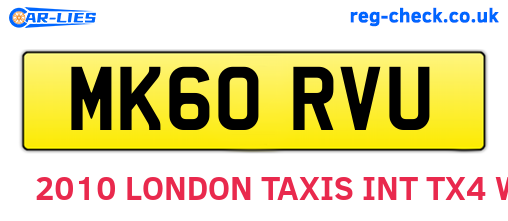 MK60RVU are the vehicle registration plates.