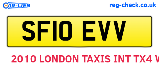 SF10EVV are the vehicle registration plates.