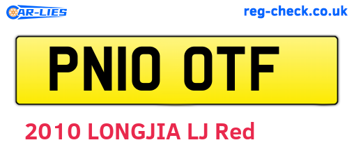 PN10OTF are the vehicle registration plates.