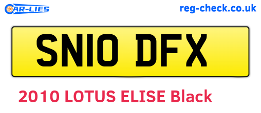 SN10DFX are the vehicle registration plates.
