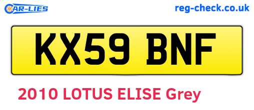 KX59BNF are the vehicle registration plates.