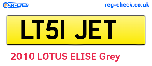 LT51JET are the vehicle registration plates.