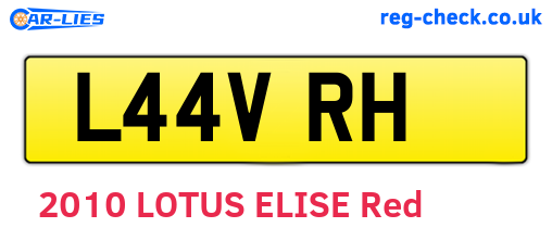 L44VRH are the vehicle registration plates.