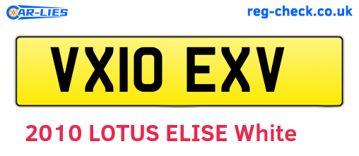 VX10EXV are the vehicle registration plates.