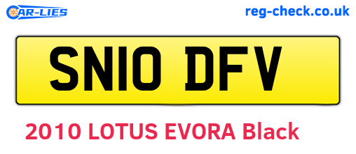 SN10DFV are the vehicle registration plates.