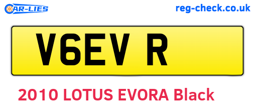V6EVR are the vehicle registration plates.