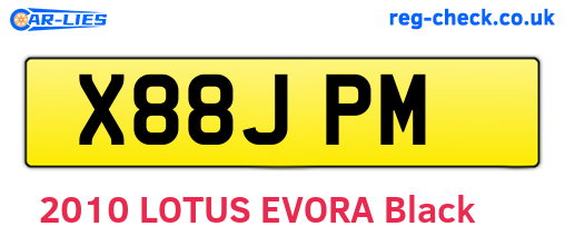 X88JPM are the vehicle registration plates.