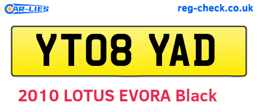 YT08YAD are the vehicle registration plates.