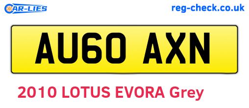 AU60AXN are the vehicle registration plates.