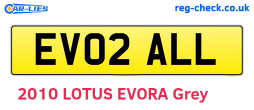 EV02ALL are the vehicle registration plates.