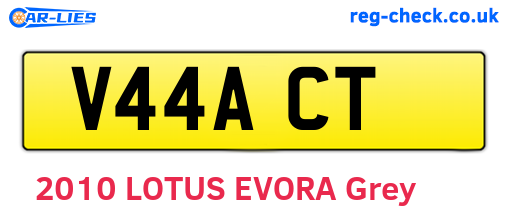 V44ACT are the vehicle registration plates.
