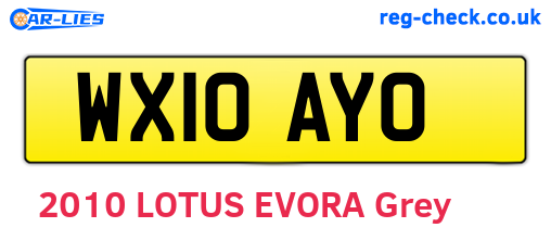 WX10AYO are the vehicle registration plates.