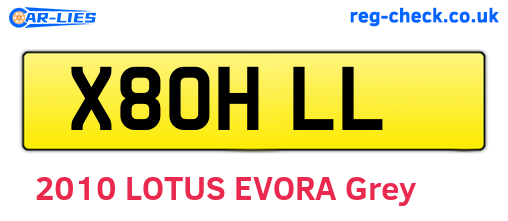 X80HLL are the vehicle registration plates.