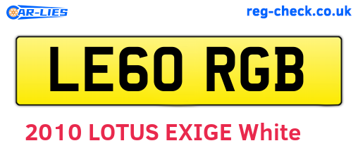 LE60RGB are the vehicle registration plates.