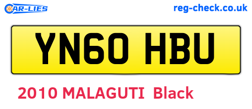YN60HBU are the vehicle registration plates.