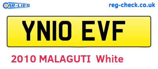 YN10EVF are the vehicle registration plates.