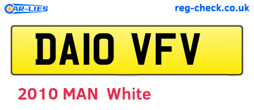 DA10VFV are the vehicle registration plates.