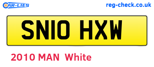 SN10HXW are the vehicle registration plates.
