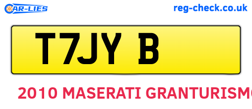 T7JYB are the vehicle registration plates.