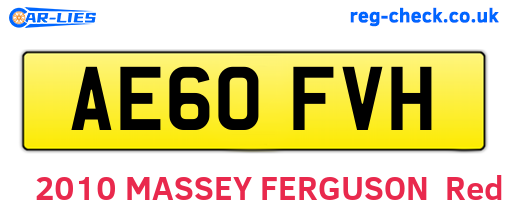 AE60FVH are the vehicle registration plates.