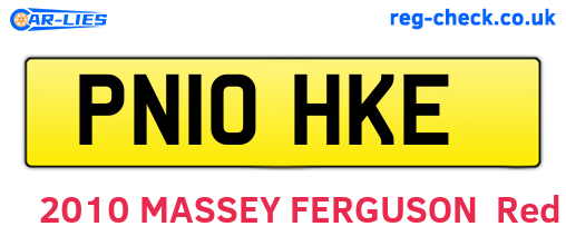 PN10HKE are the vehicle registration plates.