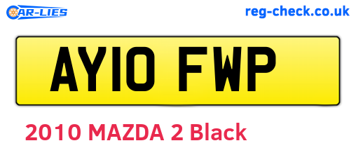 AY10FWP are the vehicle registration plates.