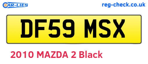 DF59MSX are the vehicle registration plates.