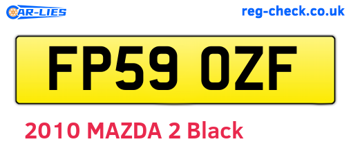 FP59OZF are the vehicle registration plates.